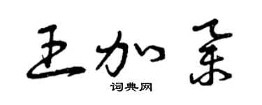 曾慶福王加舉草書個性簽名怎么寫