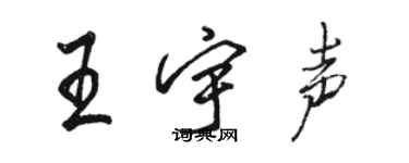 駱恆光王宇聲行書個性簽名怎么寫