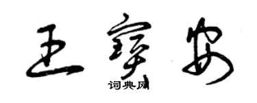 曾慶福王寶安草書個性簽名怎么寫