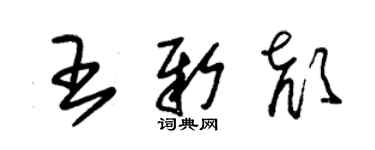 朱錫榮王新顏草書個性簽名怎么寫