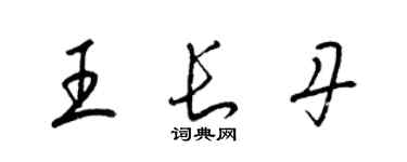 梁錦英王長丹草書個性簽名怎么寫