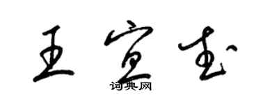 梁錦英王宜武草書個性簽名怎么寫