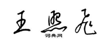 梁錦英王照飛草書個性簽名怎么寫