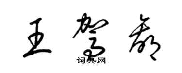 梁錦英王駕贏草書個性簽名怎么寫