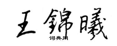 王正良王錦曦行書個性簽名怎么寫