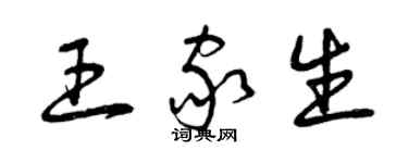 曾慶福王家生草書個性簽名怎么寫