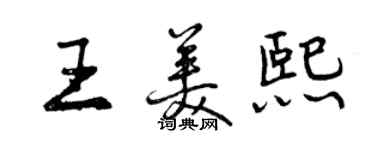 曾慶福王美熙行書個性簽名怎么寫