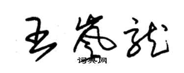 朱錫榮王嵐龍草書個性簽名怎么寫