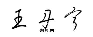 梁錦英王丹寧草書個性簽名怎么寫