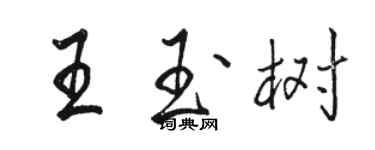 駱恆光王玉樹行書個性簽名怎么寫