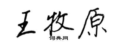 王正良王牧原行書個性簽名怎么寫