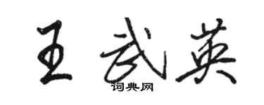 駱恆光王武英行書個性簽名怎么寫