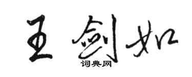 駱恆光王劍如行書個性簽名怎么寫