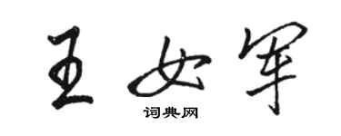 駱恆光王女軍行書個性簽名怎么寫