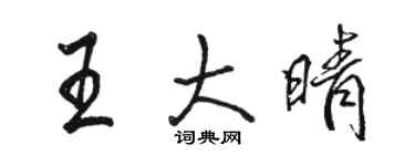 駱恆光王大晴行書個性簽名怎么寫