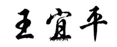 胡問遂王宜平行書個性簽名怎么寫