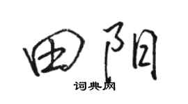駱恆光田陽行書個性簽名怎么寫