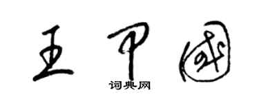 梁錦英王甲國草書個性簽名怎么寫