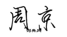 駱恆光周京行書個性簽名怎么寫