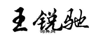 胡問遂王銳馳行書個性簽名怎么寫