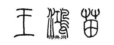 陳墨王鴻苗篆書個性簽名怎么寫