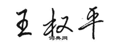 駱恆光王權平行書個性簽名怎么寫