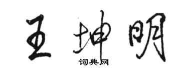 駱恆光王坤明行書個性簽名怎么寫