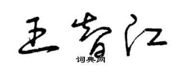 曾慶福王智江草書個性簽名怎么寫