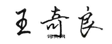 駱恆光王奇良行書個性簽名怎么寫