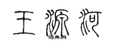 陳聲遠王源河篆書個性簽名怎么寫