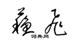 梁錦英蘇飛草書個性簽名怎么寫