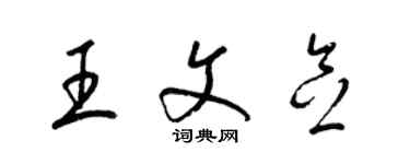 梁錦英王文念草書個性簽名怎么寫