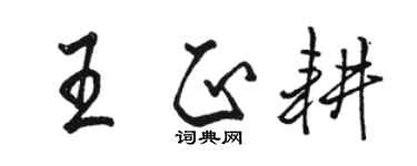 駱恆光王正耕行書個性簽名怎么寫