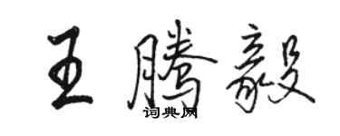 駱恆光王騰毅行書個性簽名怎么寫