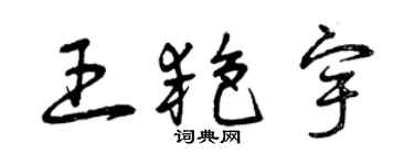 曾慶福王艷宇草書個性簽名怎么寫