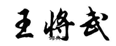 胡問遂王將武行書個性簽名怎么寫