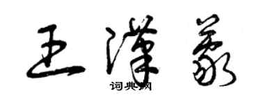 曾慶福王漢蒙草書個性簽名怎么寫