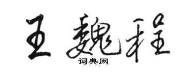 駱恆光王魏程行書個性簽名怎么寫