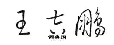 駱恆光王吉鵬草書個性簽名怎么寫