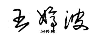 朱錫榮王婷波草書個性簽名怎么寫