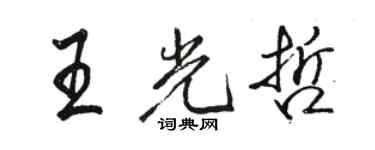 駱恆光王光哲行書個性簽名怎么寫