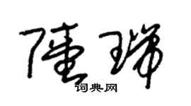 朱錫榮陸瑞草書個性簽名怎么寫