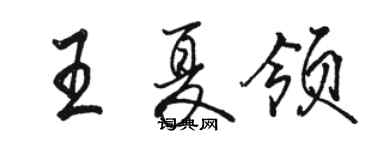 駱恆光王夏領行書個性簽名怎么寫