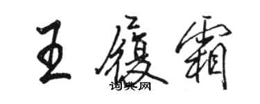 駱恆光王履霜行書個性簽名怎么寫