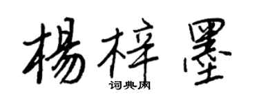 王正良楊梓墨行書個性簽名怎么寫