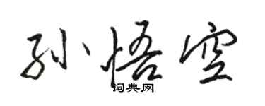 駱恆光孫悟空行書個性簽名怎么寫