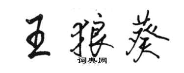 駱恆光王狼葵行書個性簽名怎么寫