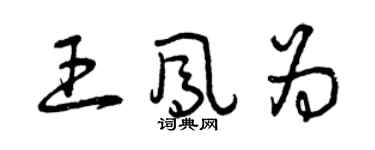 曾慶福王鳳為草書個性簽名怎么寫