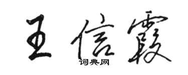 駱恆光王信霞行書個性簽名怎么寫
