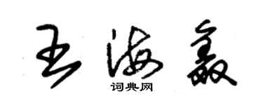 朱錫榮王海鑫草書個性簽名怎么寫